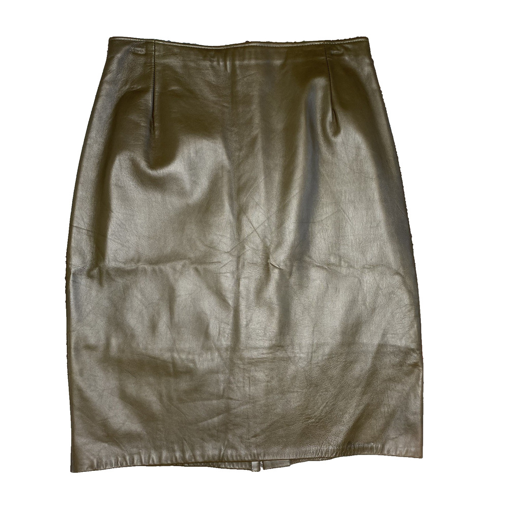 Vintage 80s Firenze Womens Size 12 Waist 28.5" Leather Pencil Skirt Retro USA